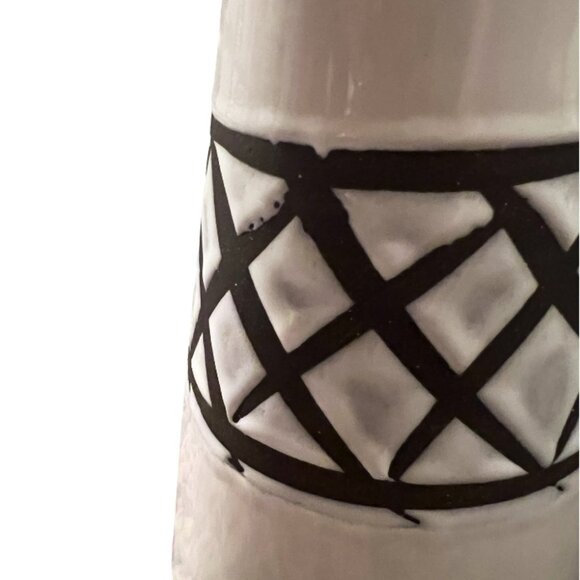 SCHEURICH Tall White and Brown MCM Vase, West German Pottery - Lrg - Picture 3 of 5